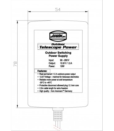 Transformator de exterior AC/DC 12.8V 19W 1,5A Baader Planetarium